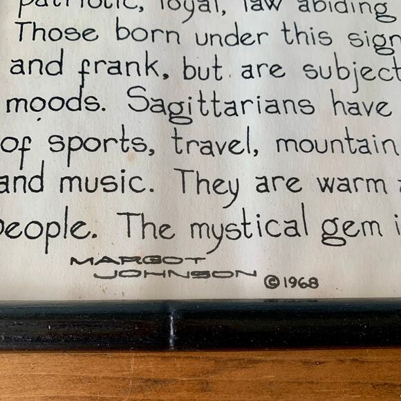 SAGITTARIUS Zodiac Horoscope Print Margot Johnson Modern Pop Art Vtg NY 1968 - Picture 5 of 13